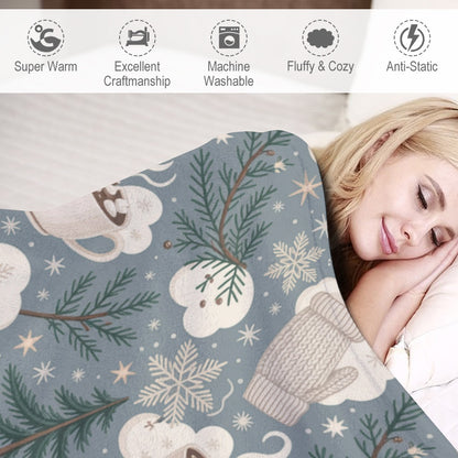 Christmas Ultra Soft Flannel Blanket – Cozy Holiday Throw, Warm Fleece Blanket for Bed & Sofa,