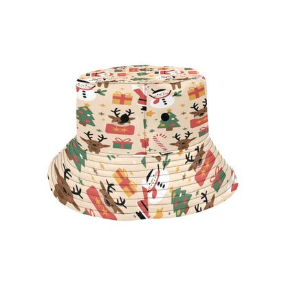 Unisex Christmas All Over Print Bucket Hat – Custom Holiday Polyester Hat for Summer, Outdoor, and Beach Activities – Festive Gift for Men & Women