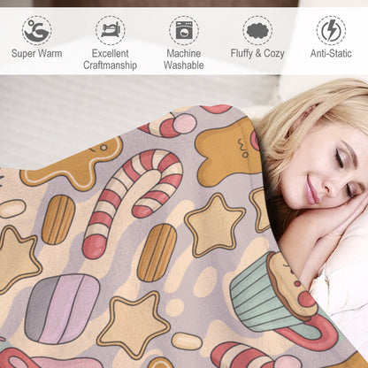 Christmas Ultra Soft Flannel Blanket – Cozy Holiday Throw, Warm Fleece Blanket for Bed & Sofa,