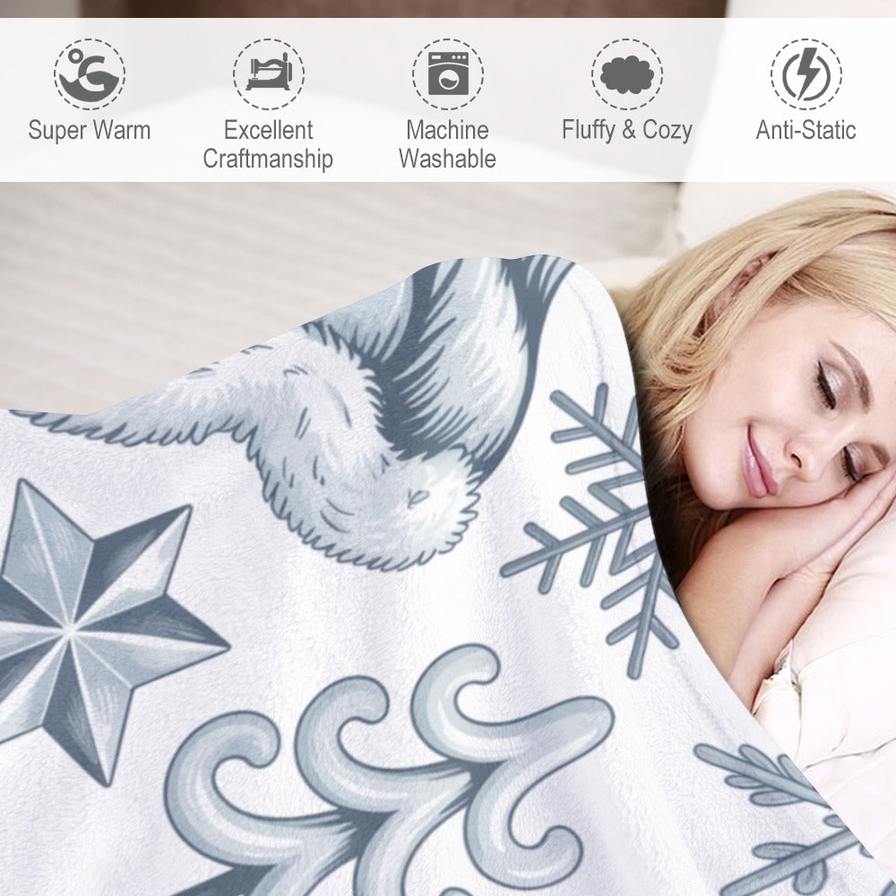 Christmas Ultra Soft Flannel Blanket – Cozy Holiday Throw, Warm Fleece Blanket for Bed & Sofa,