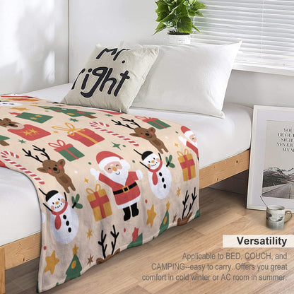 Christmas Ultra Soft Flannel Blanket – Cozy Holiday Throw, Warm Fleece Blanket for Bed & Sofa,