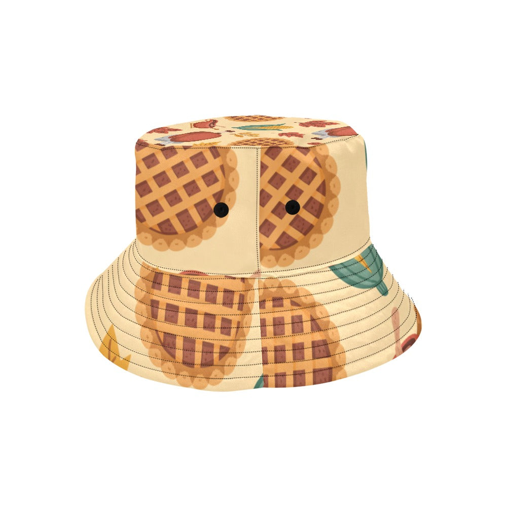 Men’s All Over Print Bucket Hat – Thanksgiving Fall Vibes Cotton Twill Hat for Men | Trendy Autumn Outdoor Hat