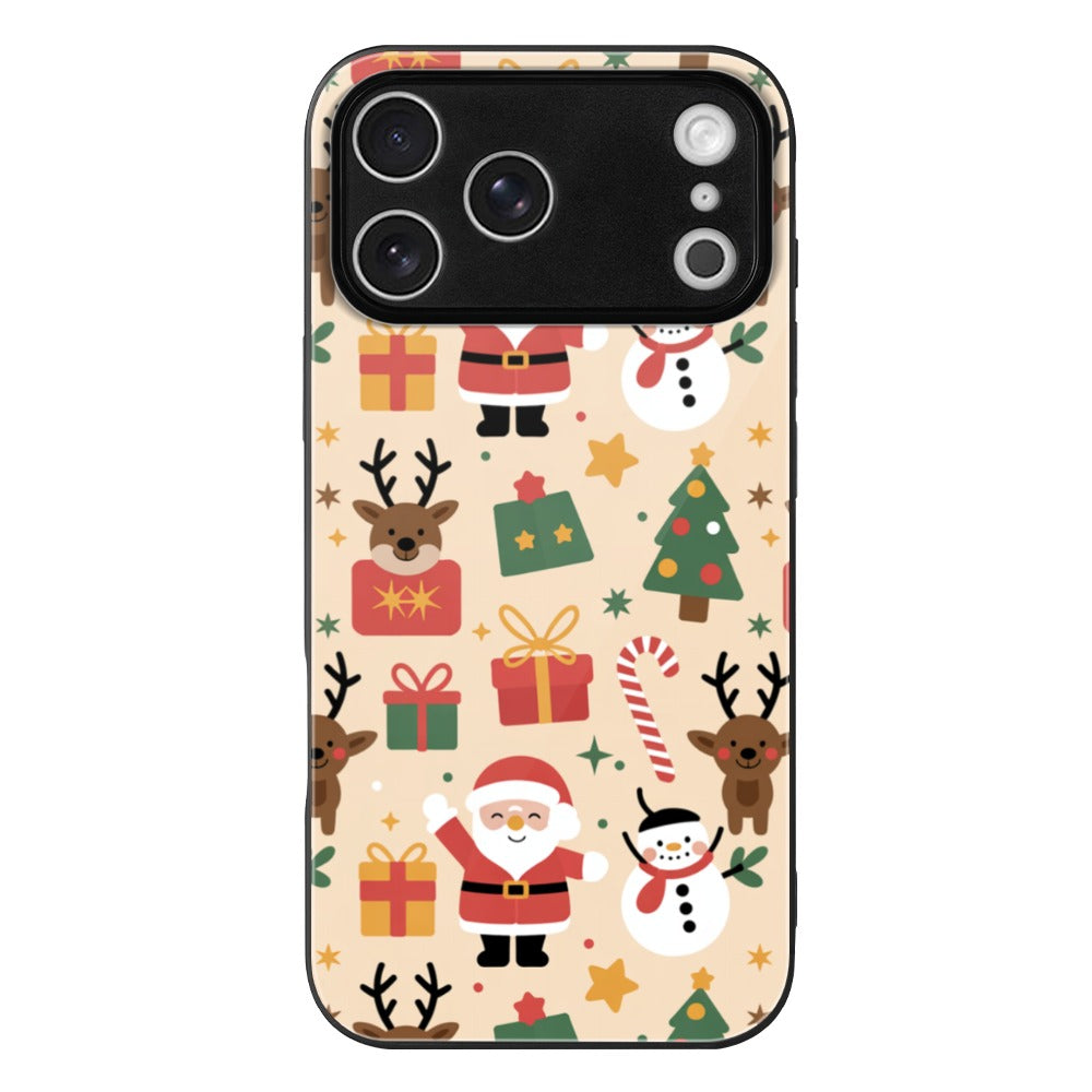Christmas Glass Phone Case for iPhone 17 Series – Shockproof Anti-Scratch Cover