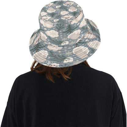 Unisex Christmas All Over Print Bucket Hat – Custom Holiday Polyester Hat for Summer, Outdoor, and Beach Activities – Festive Gift for Men & Women