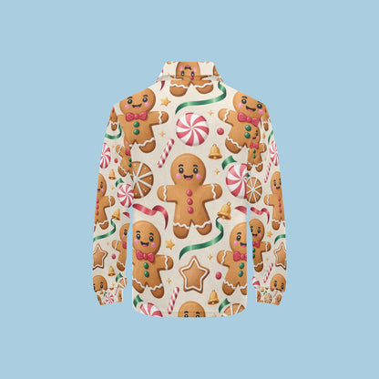 Little Boys’ Long Sleeve Christmas Polo Shirt – Santa & Reindeer, Snowman & Cocoa, or Gingerbread Wonderland | Festive Holiday Top for Kids (Ages 2–7)