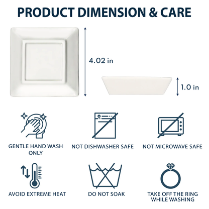 Jewelry dish dimensions and care instructions, graduation gift